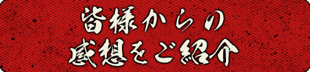 皆様からの感想をご紹介